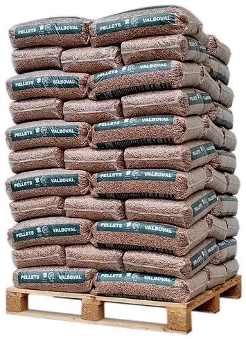 Französische Holzpellets Valboval Premium – Palette 975kg (65 Säcke)