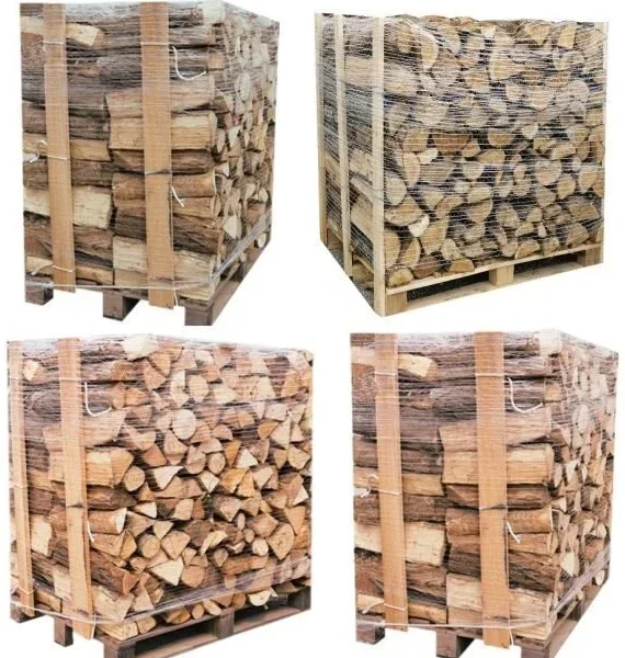 Brennholz 4 – Paletten (2 Weißeiche + 2 Buche/Hainbuche) – 40 cm Stämme